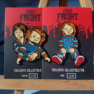 Badge en métal personnalisé thème <span class=keywords><strong>horreur</strong></span>, émail souple noir teinté, avec carte en papier – Grande Vente - Product Image 2