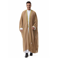 Abaya Turque Homme Musulman à Franges et Points Ouverts, Cardigan Arabe, Robe Djellaba Marocaine Décontractée, Kaftan de Prière pour Ramadan – Vente en Gros