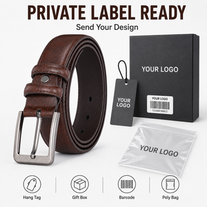 <span class=keywords><strong>Ceinture</strong></span> en <span class=keywords><strong>cuir</strong></span> de vachette pour hommes de Style classique en <span class=keywords><strong>cuir</strong></span> fendu de haute qualité marron avec boucle ardillon en alliage pour les affaires ou les jeans - Product Image 6