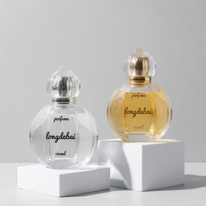 High Quality New Design Durable Empty Crimp Perfume <b>Glass</b> Bottle 30ml 50ml 100ml Round Clear Perfume Bottle - Product Image 1