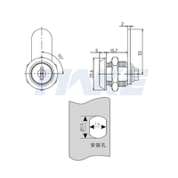 MK104-04 Serrure à came à quart de tour en alliage de zinc de haute qualité, finition chrome/nickel, pour meubles, boîtes aux lettres, armoires et placards