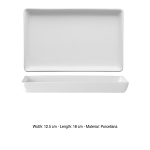 Bonna Plato Rectangular para Servir 18 × 12.5 cm Porcelana Blanca M1934 - Product Image 3