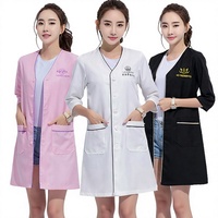 Nouvelle tenue de travail en polyester à manches courtes pour artiste maquilleur semi-permanent de style coréen, pour esthéticienne de salon de beauté et soins de la peau