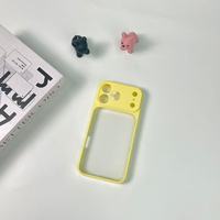 Coques de téléphone BAILI Factory à cadre coloré en acrylique transparent avec grande fenêtre, transformables instantanément en IP 17PM, pour iPhone 11/12/13PM