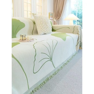 Funda de Sofá Moderna de Chenilla Jacquard con Borlas - Diseño de Hoja de Ginkgo de Lujo, Protector de Muebles Antideslizante y Grueso para Venta al por Mayor - Product Image 5