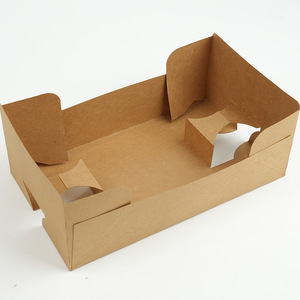 Contenitore per Alimenti Personalizzato in Carta Kraft Monouso Pieghevole per Nuggets di Pollo, Patatine Fritte, Snack da Asporto, Design a Barca Aperta Stampato - Product Image 4