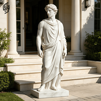 Sculpture masculine classique grecque et romaine en marbre blanc sculpté à la main, personnalisée, pour la décoration extérieure de villa et de jardin.