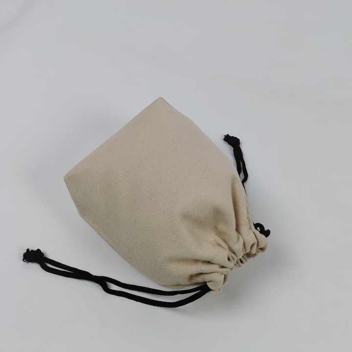 Drawstring Bag With Custom Printed Logo Small Drawstring Storage Bag Natural Canvas Drawstring Gift Bag