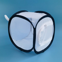 Cage à papillons en fil d'acier de couleur unie, pliable, filet anti-insectes, style luxueux, fermeture éclair, écologique, pour petits animaux, en plastique