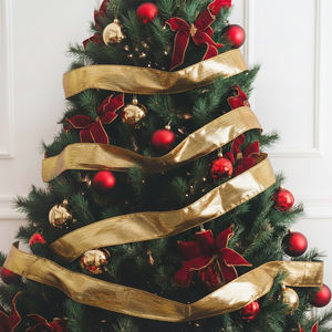 Cintas Gordon de una sola cara Glsosy cinta banda metálica Lazo de cinta grande <span class=keywords><strong>para</strong></span> decoración de árbol de Navidad - Product Image 6