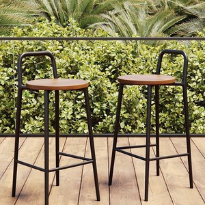 Chaise de bar extérieure moderne de luxe <span class=keywords><strong>en</strong></span> fer nordique, durable, avec base métallique stable, conçue pour un usage commercial dans les cafés et sur les balcons - Product Image 1