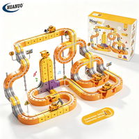 Circuit de Course Flexible à Construire Soi-Même 161 Pièces, Voiture Magnétique pour Enfants, Jouet STEM Créatif, Train Électronique sur Rail, Jouets Cubes 3D