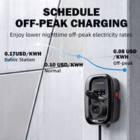 Chargeur EV AC 22kW GBT, étanche IP65, 32A, WiFi pour application, RFID, minuterie réglable, arrêt d'urgence, charge programmée