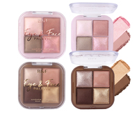 Palette de maquillage naturelle mate pour le visage et les yeux, palette de maquillage personnalisée, 4 couleurs, multi-usages