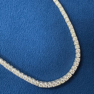 Exportador indio Moissanite 925 Plata de ley 3MM Estilo de lujo Diamante Totalmente helado Cadena de tenis para hombres y mujeres para la venta - Product Image 2