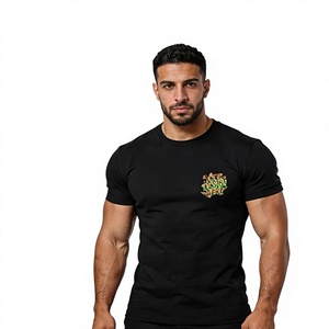 Custom Men's 100% Cotton Short Sleeve T-Shirt With Front And <b>Back</b> Print Design Regular Fit O-Neck Casual Jersey Knitted Style - Product Image 3