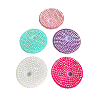 Personnalisé 50-Pack 16oz Couvercles Gobelet En Plastique Coloré Remplacement Acrylique Sparkle Bling Strass pour Canette De Soda pour Cadeaux
