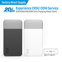 Batería Externa Portátil Compacta de Carga Rápida con Logotipo Personalizado, 35W 45W 65W 90W 10000mAh 20000mAh, para Hogar, Viajes, Campamento al Aire Libre