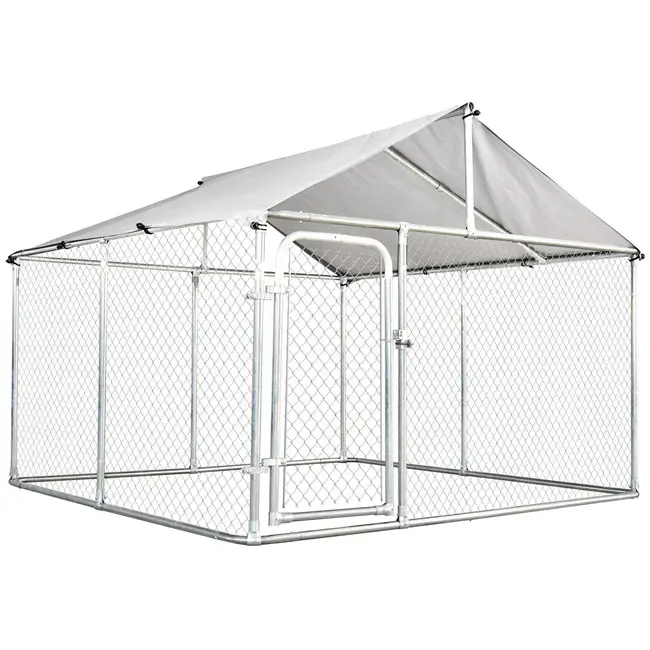 Zincir bağlantı köpek kulübesi açık köpek oyun parkı galvanizli yavru egzersiz kalem köpek UV ile Run kafes