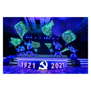 Wireless control synchronization convenient stage widely use rgb smart led vision flag costume for Show Tron Dance