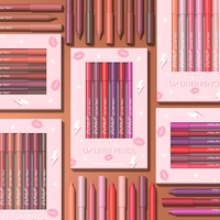 DUNUF Set 6 Buah Pena Lipliner Tahan Air Matte Tahan Lama Riasan Bibir Lembut Alami Portabel Lip Liner Kosmetik Istimewa