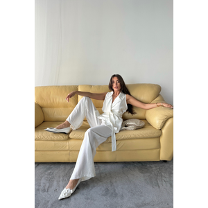 Ensemble gilet et pantalon en tissu imprimé fraises pour femme, blanc, au-dessus du genou, tenue 2 pièces avec short - Product Image 4