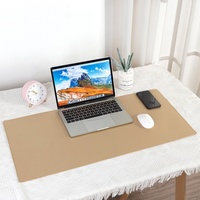 Tapis de souris personnalisable antidérapant et imperméable en cuir PU, grand tapis de bureau avec base en liège naturel pour le bureau et la maison
