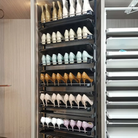 UZIA UZIA-10-15.5 Rak Sepatu Putar 360 Derajat dari Aluminium, Organizer Kabinet, Perabot Rumah Tangga, Hemat Tempat, Desain Modern
