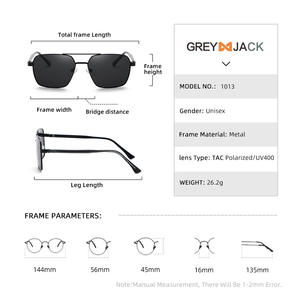 Lunettes de soleil polarisées pour homme Grey Jack, monture carrée à double pont, protection UV400, verres TAC or, noir, marron, lunettes de sport - Product Image 4