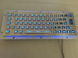 Phá Hoại Bằng Chứng Chống Thấm Nước IP65 Tiêu Chuẩn Có Dây Kim Loại <span class=keywords><strong>Backlit</strong></span> Bàn Phím Bàn Phím Với Trackball Touchpad - Product Image 3