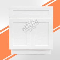 Livraison gratuite à votre porte, meuble de salle de bain moderne, 30"W x 34,5"H x 21"D, peinture blanche, armoires de lavabo de salle de bain, prêt à assembler