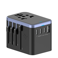 Leien Adaptor perjalanan Universal, pengisi daya bepergian semua dalam satu di seluruh dunia dengan USB Tipe C GaN 35w 65w