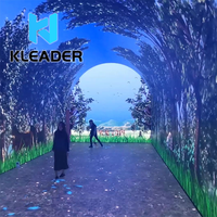 Tunnel lumineux LED interactif, jeux vidéo holographiques immersifs, projection interactive, affichage dynamique, réalité virtuelle, radar de mouvement