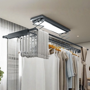 Balcony intelligent LED lighting automatic telescopic lifting household electric <b>drying</b> <b>rack</b> - Product Image 1