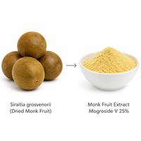 LCHBIO Extrait de Fruit du Moine en Vrac V25 Mogroside V HPLC Siraitia Grosvenorii Édulcorant Naturel pour Pâtisserie et Confiserie Qualité Chine/USA