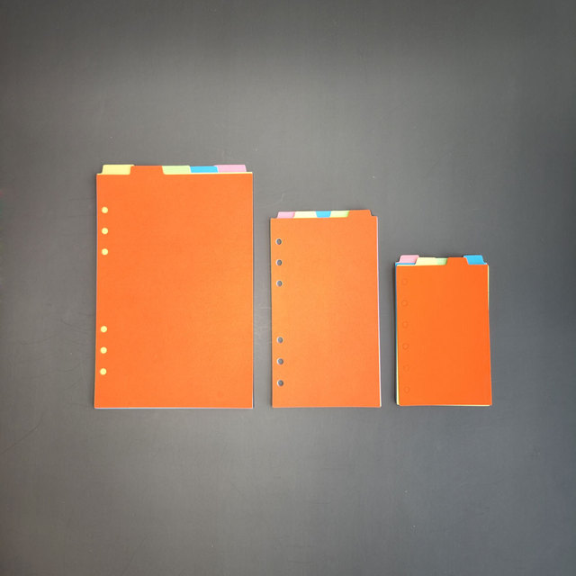GF Popular A4 B5 A5 A6 A7 Custom Multicolor Insertable Index Page 6 Holes Paper Binder Dividers