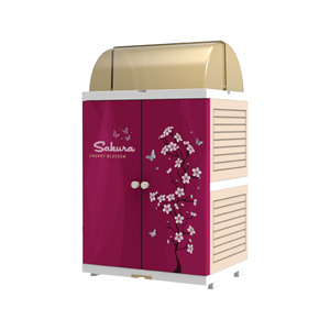 Organiza tu cocina de forma eficiente con el Mini Escurridor de Platos de 3 niveles en elegantes tonos crema y rosa, con dimensiones de 55x42x95 cm, elegante y compacto. - Product Image 3