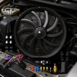Ventilateur de refroidissement électrique pour radiateur de 16 pouces, 12V, 120W, 10 pales, avec thermostat et kit de montage pour voiture - Product Image 2