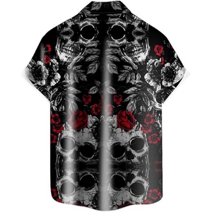 Camisa de Hombre con Botones, Manga Corta, Cuello Mao, Estampado Abstracto en Serigrafía, Logotipo Personalizado, Transpirable, ODM, Informal, para Vacaciones de Verano, Tejida - Product Image 2