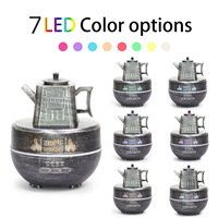 Diffuseur d'huiles essentielles à ultrasons de style nouveau Walker, en argent antique, en forme de bouilloire, pièce décorative, lampe aromatique pour la maison, mini théière