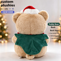 Ours en peluche de Noël personnalisé OEM avec tenue d'elfe et bonnet de Père Noël pour cadeau de fêtes