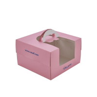 Boîte à gâteau mini en carton PVC blanc de luxe, matériaux recyclés, 2 mm, emballage alimentaire, mariage, fête, taille 12x6, avec ruban et poignée, protection UV