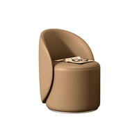 Tabouret et repose-pieds rotatifs en cuir de style américain avec dossier – Écologique et durable pour appartement, chambre, bureau à domicile