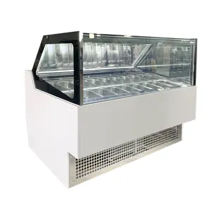 Prezzo di fabbrica di colore nero 16 vassoi italiano gelateria display freezer/gelateria display freezer/congelatore gelato