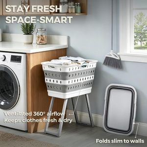 Panier à linge pliable, corbeille à linge sale pliable pour la salle de bain, la chambre à coucher, le rangement à domicile - Product Image 2
