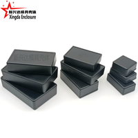Petite boîte de jonction en plastique ABS noir, boîte de projet électronique, trou personnalisé pour l'installation de circuits imprimés, indice de protection IP54, utilisation en extérieur