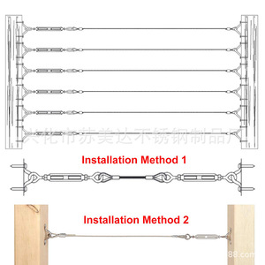 Kit de garde-corps en câble d'acier inoxydable avec tendeurs et clips pour garde-corps de sécurité extérieurs - Product Image 4