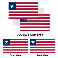 Drapeaux personnalisés du Libéria en tissu occultant 3 couches, résistants aux UV pour l'extérieur, avec deux anneaux en cuivre