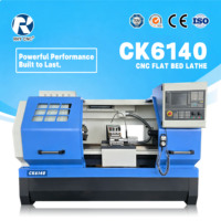 Torno CNC de bancada plana de un solo husillo de alta resistencia CK6140 automático para taladrado y roscado de ejes y discos metálicos