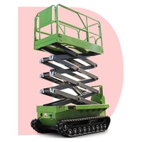 Plateforme élévatrice à ciseaux électrique sur chenilles, 4m, 6m, 8m, 10m, 13.8m, norme CE UE, à batterie, avec pieds pliables et commande par panneau, pour terrains accidentés
